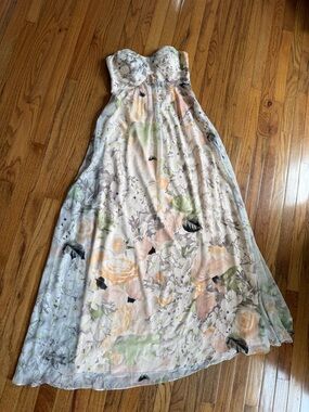NWOT Jessica Simpson Strapless Floral Maxi Dress